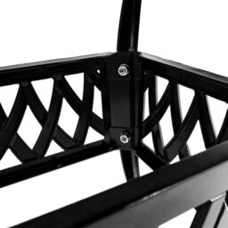 Breeins 79.5Cm W Square Vintage Cast Aluminum Outdoor Dining Table With Umbrella Hole, Black - thumbnail 6