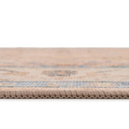 Loomed Traditional Pattern Cotton Chenille Rug Peach Blue Machine Washable 280Cm X 380Cm - thumbnail 8