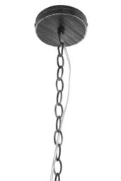 Orsina Industrial Black And Silver Pendant Light, Tough Iron Construction With Stepped Shade, Matching Iron Canopy - thumbnail 3