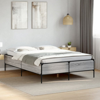 Berkfield Bed Frame Without Mattress Grey Sonoma 120X190 Cm Small Double - image 1