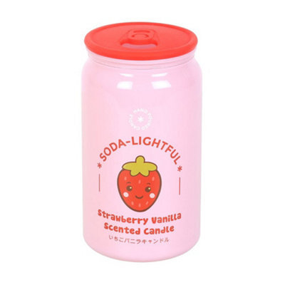 Something Different Soda-Lightful Strawberry And Vanilla Can Scented Candle Pink (One Size) - image 1