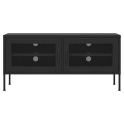 Berkfield Tv Cabinet Black 105X35X50 Cm Steel - thumbnail 3
