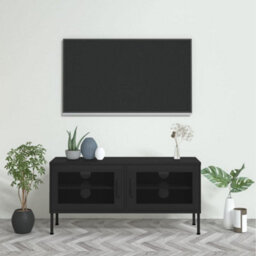 Berkfield Tv Cabinet Black 105X35X50 Cm Steel - thumbnail 1