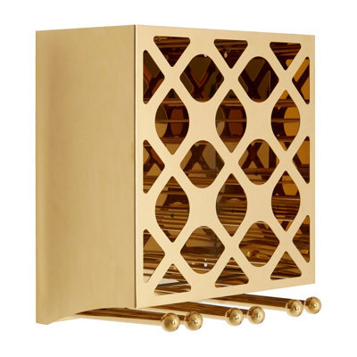 Orsina Space Saving 12 Bottle Rose Gold Finish Wine Rack, Elegant Wine Bottle Rack For Cupboard, Stylish Wine Rack - image 1