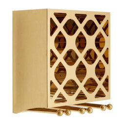 Orsina Space Saving 12 Bottle Rose Gold Finish Wine Rack, Elegant Wine Bottle Rack For Cupboard, Stylish Wine Rack - thumbnail 1