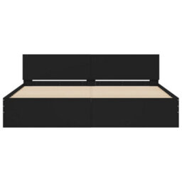 Berkfield Bed Frame Without Mattress Black 180X200 Cm Super King - thumbnail 5