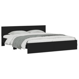 Berkfield Bed Frame Without Mattress Black 180X200 Cm Super King - thumbnail 3
