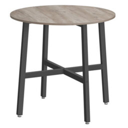 LEDREM Dining Table, Round Kitchen Table, For Living Room, Office, 80 X 75 Cm (Diameter X Height), Heather Greige And Ink Black - thumbnail 8