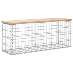 Vidaxl Garden Bench Gabion Design 103X31.5X42 Cm Solid Wood Pine Garden Benches - thumbnail 5