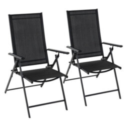 Gainoom Patio Folding Chairs Set Of 2 Adjustable High Back Outdoor Recliners Portable Lawn Chairs - thumbnail 1