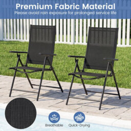 Gainoom Patio Folding Chairs Set Of 2 Adjustable High Back Outdoor Recliners Portable Lawn Chairs - thumbnail 8