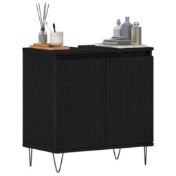 Berkfield Bathroom Sink Cabinet Black Oak 58X33X60 Cm Engineered Wood - thumbnail 3
