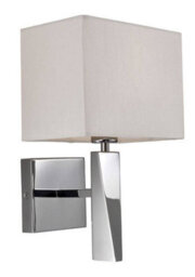 Luminosa Lighting Luminosa Mansion 1 Light Single Indoor Wall Light Polished Stainless Steel, Cream, E14