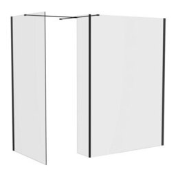 Sundaze Matt Black Walk In Wet Room Shower Enclosure 1400mm & 1000mm & 215mm Flipper Panel With 2000X1000mm Anthracite Shower Tray - thumbnail 2