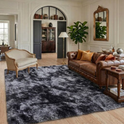Fluffy Soft Carpet Large Shaggy Rug Anti-Slip Bedroom Living Room Floor Mats Khaki Geometric Moroccan 60X120Cm - thumbnail 4