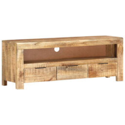 Berkfield Tv Cabinet 110X30X40 Cm Rough Mango Wood - thumbnail 9