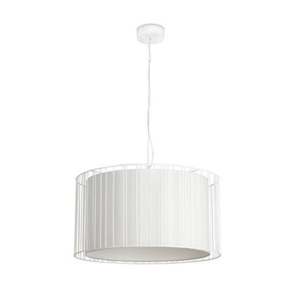 Luminosa Lighting Luminosa Linda 1 Light Round Ceiling Pendant White With Shade, E27 - image 1
