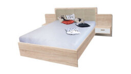 Arte Effect Bed In Oak Sonoma - H1010mm D2080mm W2750mm With Bedsides, Warm And Organised - thumbnail 1