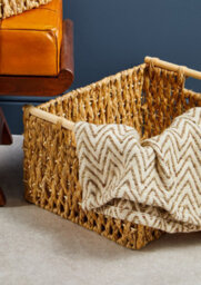 Orsina Beige Woven Chevron Throw, Soft Cotton & Viscose Blend Sofa Throw, Durable Geometric Blanket - thumbnail 3