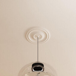Yes-Online M75 Ceiling Rose - Medallion Lightweight Resin Contemporary Modern Light Chandelier Feature Paintable Ceiling Centre 40Cm - thumbnail 4