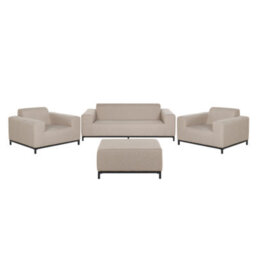 Beliani Garden Lounge Set With Table 5 Seater Rovigo Beige - thumbnail 1
