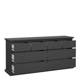 Wyld Haus Osaka Farmhouse Dark Grey Wide Wooden 8-Drawer Chest Of Drawers - thumbnail 6