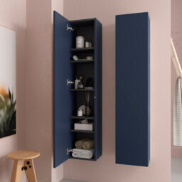 Cygnus bath Bequia Tall Bathroom Cabinet 30Cm Matt Blue - thumbnail 2