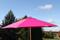 Large Hardwood Garden Parasol Umbrella-3.5M Wide-Pink - thumbnail 4
