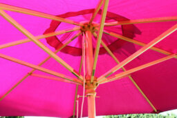 Large Hardwood Garden Parasol Umbrella-3.5M Wide-Pink - thumbnail 7