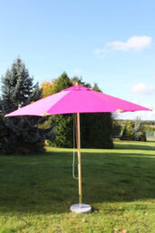 Large Hardwood Garden Parasol Umbrella-3.5M Wide-Pink - thumbnail 3