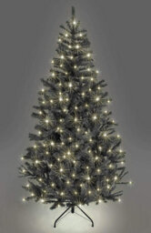 Shatchi 7Ft Prelit Black Alaskan Pine Christmas Tree Warm White Leds
