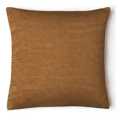 Intimates Premium Velvet Square Cushion, Contemporary Style With Zip Closure, Machine Washable - Latte
