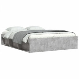 Berkfield Bed Frame Concrete Grey 140X200 Cm - thumbnail 2