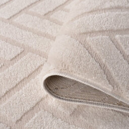 The Rugs Loft Ivory Herringbone Living Room Area Rug And Runners Soft Pile - thumbnail 6