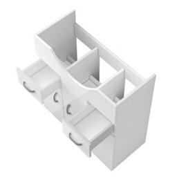AVER-GROWTH Freestanding Bathroom Vanity Unit Gloss White Flat Pack Bathroom Cabinets Only 725(W)X340X(D)X781(H)mm With 3 Door 2 Drawer - thumbnail 4