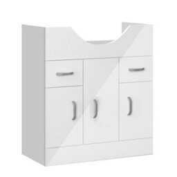 AVER-GROWTH Freestanding Bathroom Vanity Unit Gloss White Flat Pack Bathroom Cabinets Only 725(W)X340X(D)X781(H)mm With 3 Door 2 Drawer - thumbnail 1