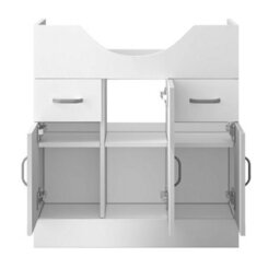 AVER-GROWTH Freestanding Bathroom Vanity Unit Gloss White Flat Pack Bathroom Cabinets Only 725(W)X340X(D)X781(H)mm With 3 Door 2 Drawer - thumbnail 3