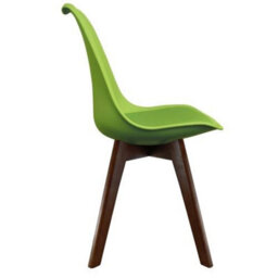 Fusion Living Soho Green Plastic Dining Chair With Squared Dark Wood Legs - thumbnail 6