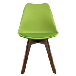Fusion Living Soho Green Plastic Dining Chair With Squared Dark Wood Legs - thumbnail 7