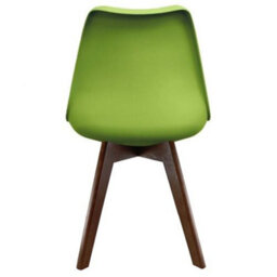 Fusion Living Soho Green Plastic Dining Chair With Squared Dark Wood Legs - thumbnail 4