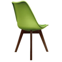 Fusion Living Soho Green Plastic Dining Chair With Squared Dark Wood Legs - thumbnail 5