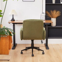 Padded Dining Chair With 180 Degree Auto Rotation, Chenille Fabric Upholstery, Metal Frame - Grey - thumbnail 4