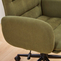 Padded Dining Chair With 180 Degree Auto Rotation, Chenille Fabric Upholstery, Metal Frame - Grey - thumbnail 8