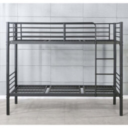 Reinforced Beds, Anmer Bunk Bed In Black - Strong Mesh Base With Solid Structure - Suitable For Adult Use -  Single (3Ft) - thumbnail 2