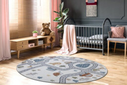 RugsX Carpet Bono 8283 Circle Street, Animals Cream / Light Grey  Circle 140 Cm - thumbnail 5