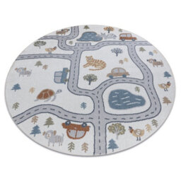 RugsX Carpet Bono 8283 Circle Street, Animals Cream / Light Grey  Circle 140 Cm - thumbnail 4