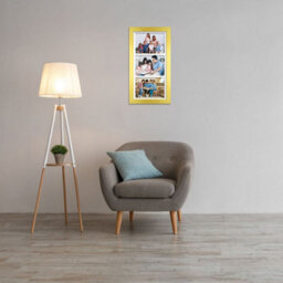AK Frames 16X8 Gold Modern Multi Photo Frame With White Mount - Holds 3 Apertures (3X) 7X5 Photos - thumbnail 3