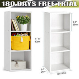 3 Tier Cube Modern Book Shelves Storage Shelf Bookcase Display Unit Organizer - thumbnail 2