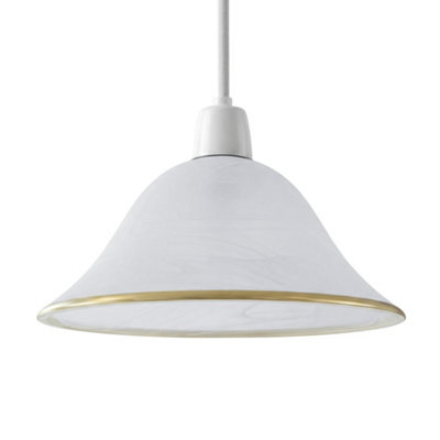 White Glass Pendant Light Shade 30Cm E27 Easy Fit Replacement Lamp Shade For Kitchen Dining And Bedroom Lighting - image 1