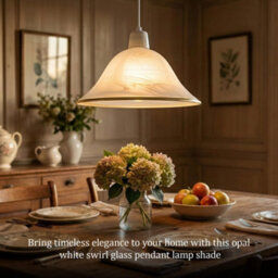 White Glass Pendant Light Shade 30Cm E27 Easy Fit Replacement Lamp Shade For Kitchen Dining And Bedroom Lighting - thumbnail 2